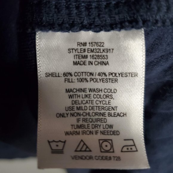 Eddie Bauer Mens Midweight Quarter Snap Mock Quilted Pullover | Navy, XL - Picture 6 of 6